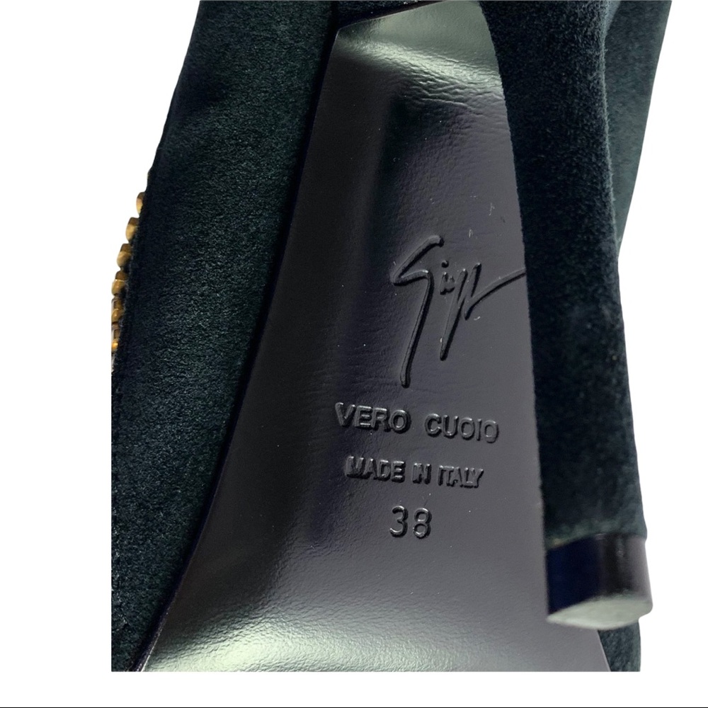 Giuseppe Zanotti Alien Boots Booties Black Suede Open Toe Cut Out - Picture 10 of 13